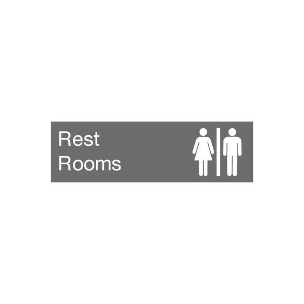 National Marker Co Engraved Sign - Rest Rooms - Gray EN19GY - main
